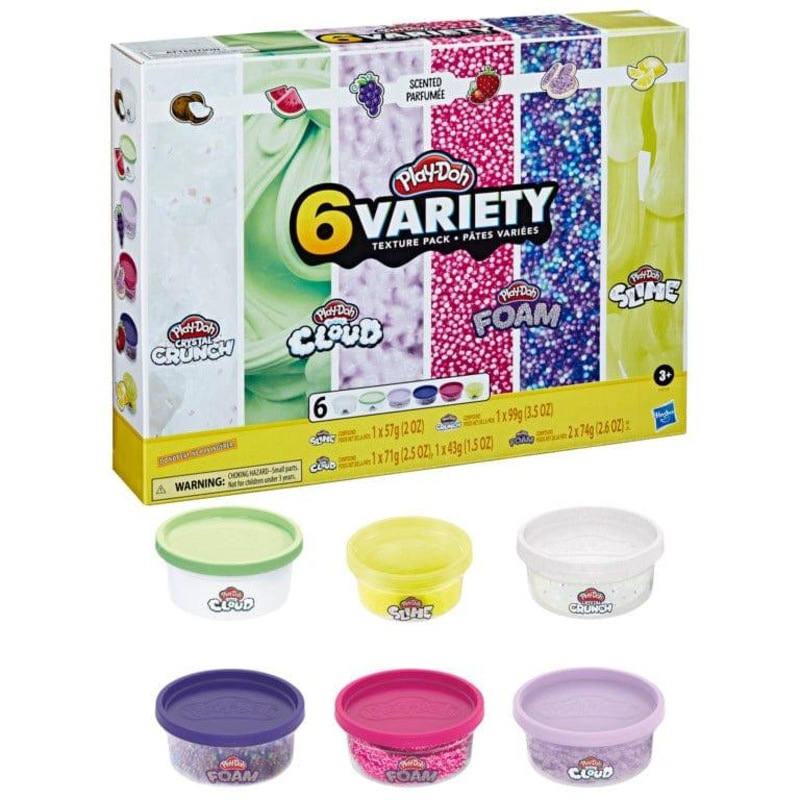 Play-Doh 6 Textured Variety Pack Of Slime