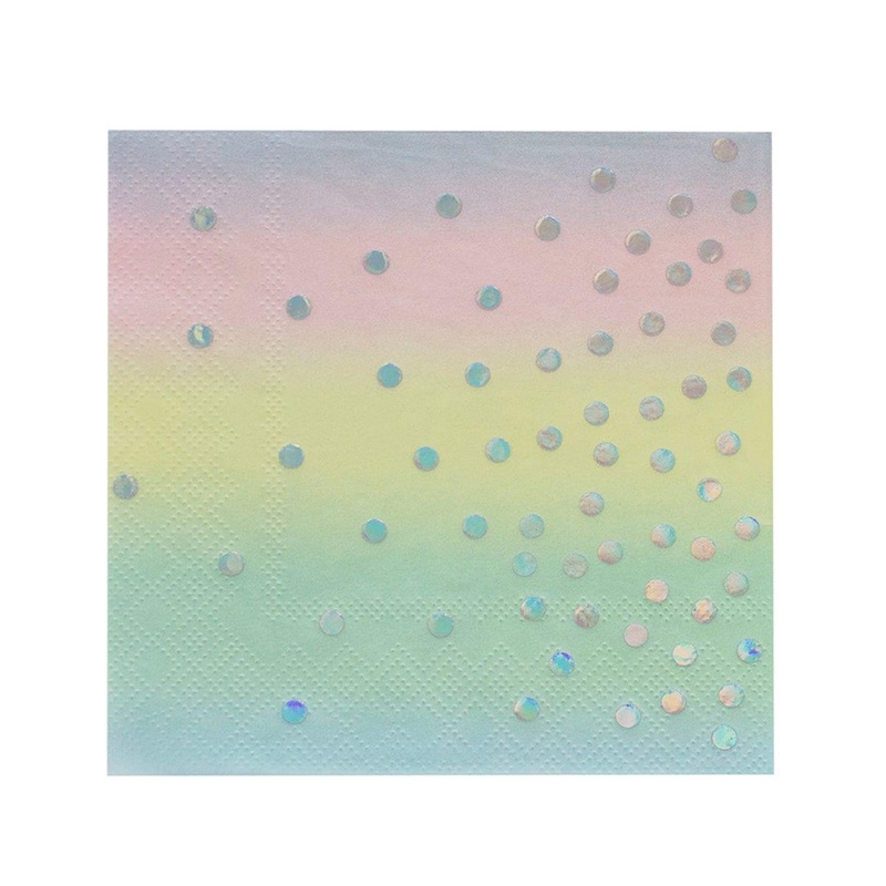 Rainbow Confetti Beverage Napkins, 16 Count