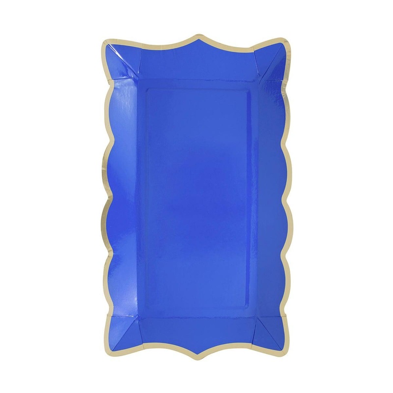 Royal Blue Rectangular Trays, 9 Inches, 4 Count