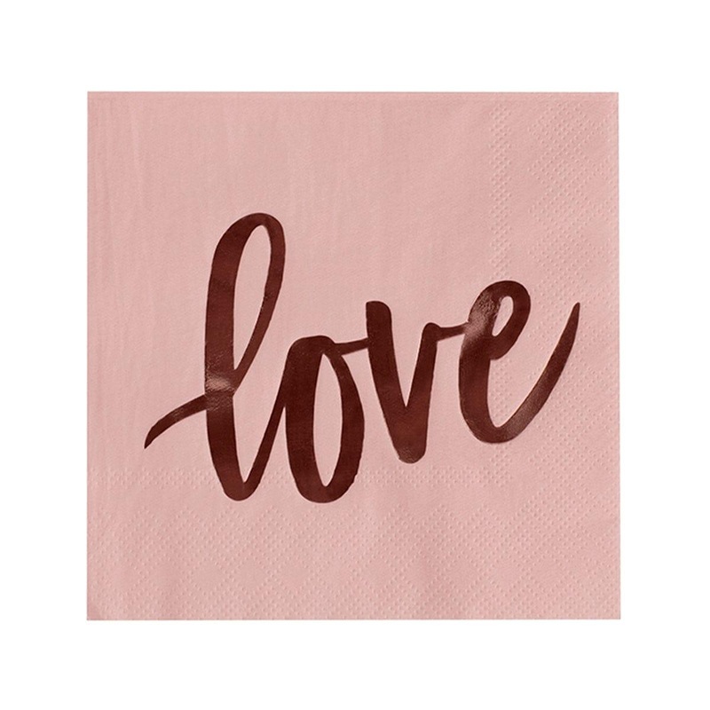 Soft Rose Gold Beverage Napkins, 16 Count