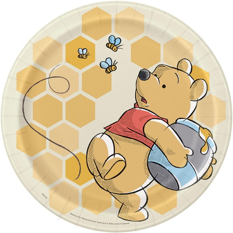 Winnie the Pooh Lunch Paper Plates, 9in, 8Count