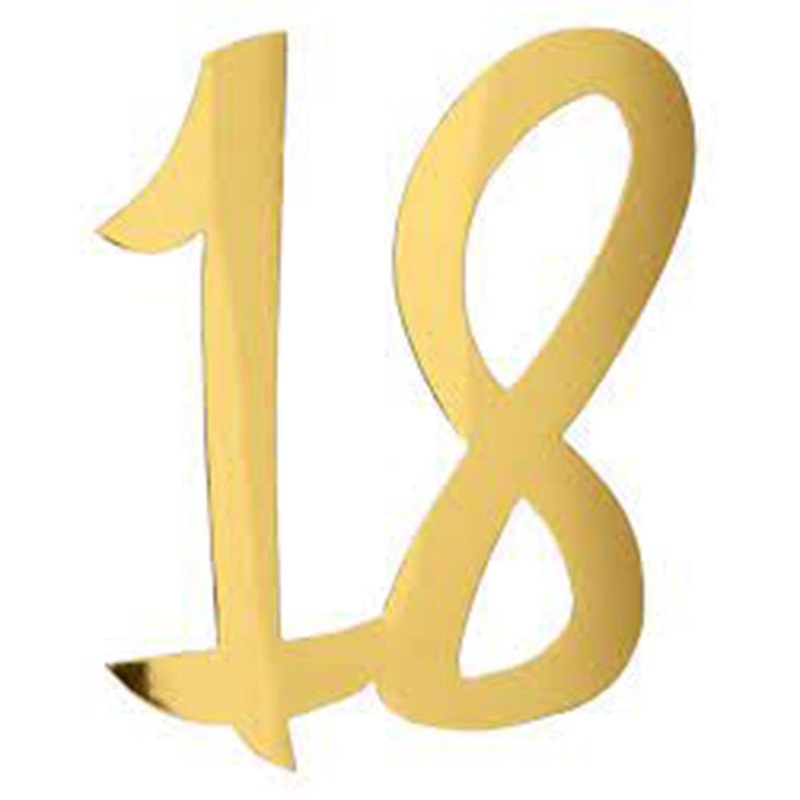 18 Years Old Large Confetti, Metallic Gold, 4Count