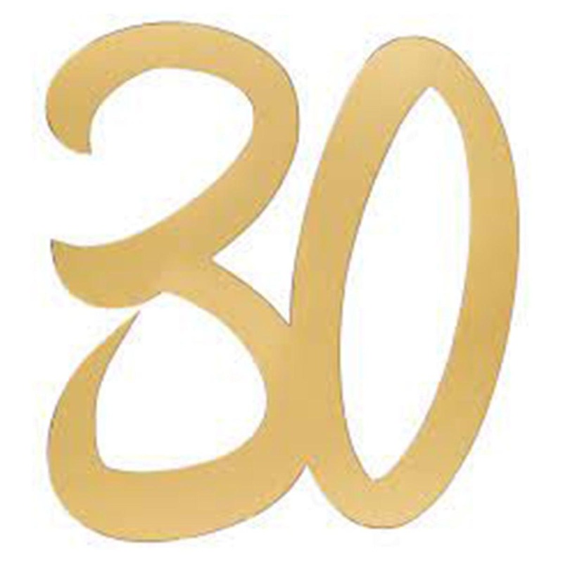 30 Years Old Large Confetti, Metallic Gold, 4Count