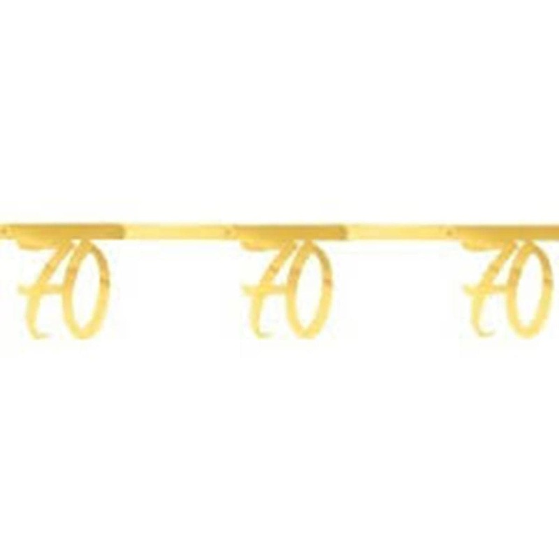 70 Years Old Birthday Banner, Metallic Gold