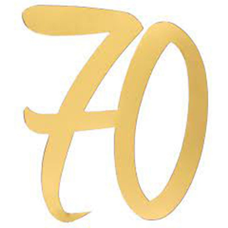 70 Years Old Large Confetti, Metallic Gold, 4Count