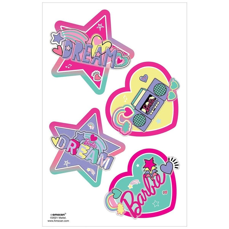 Barbie 3D Tattoos, 4 Count