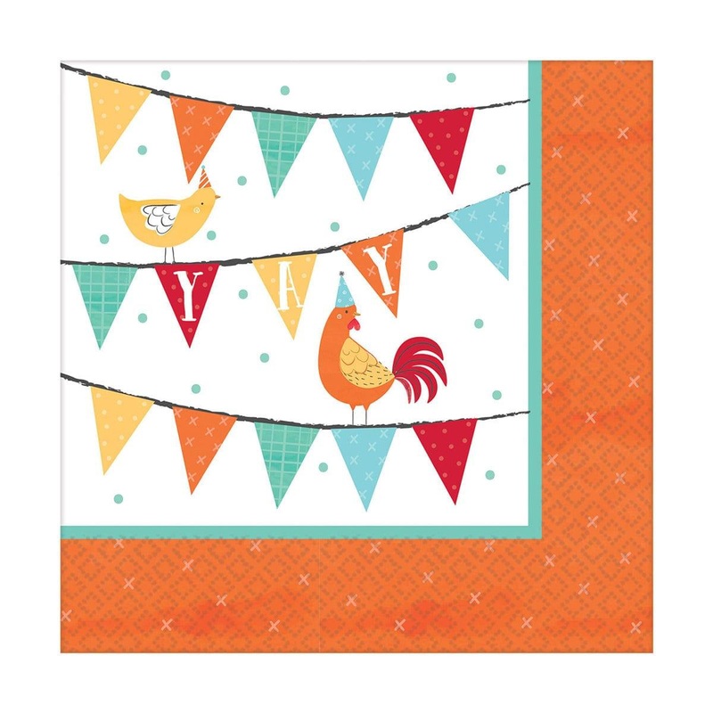 Barnyard Party Beverage Napkins, 16Count
