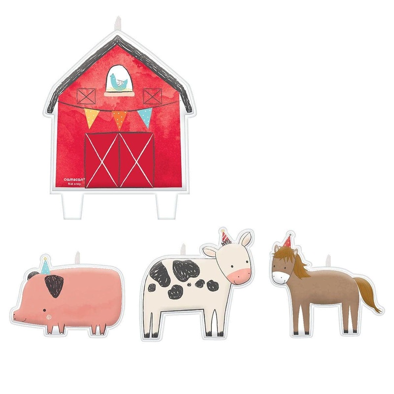 Barnyard Party Birthday Candle Set, 4Count