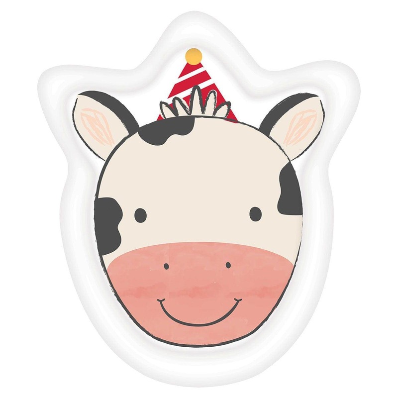 Barnyard Party, Cow Shaped Paper Plates, 8Count