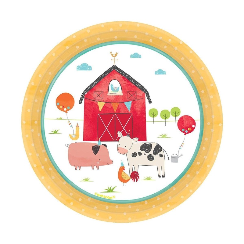 Barnyard Party Dessert Paper Plates, 7in, 8Count