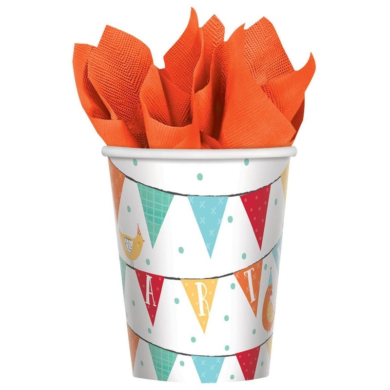 Barnyard Party Paper Cups, 9oz, 8Count