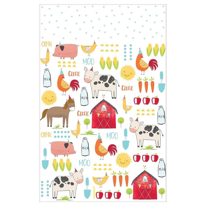 Barnyard Party Table Cover, Plastic, 54" x 96"