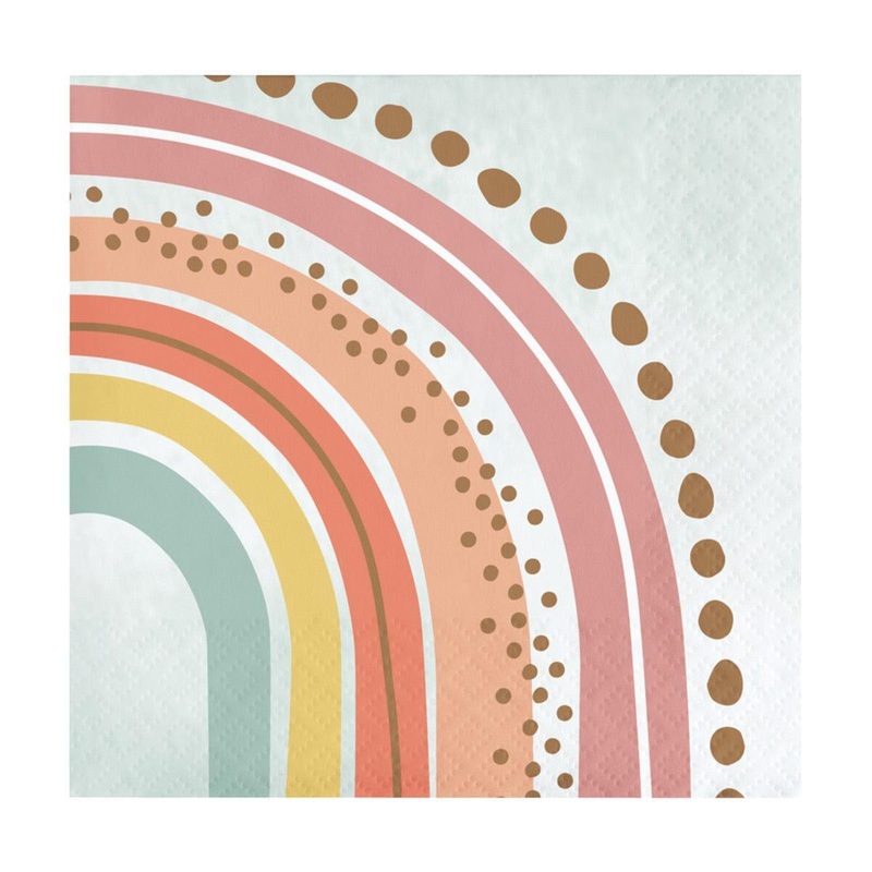 Boho Rainbow Beverage Napkins, 16Count