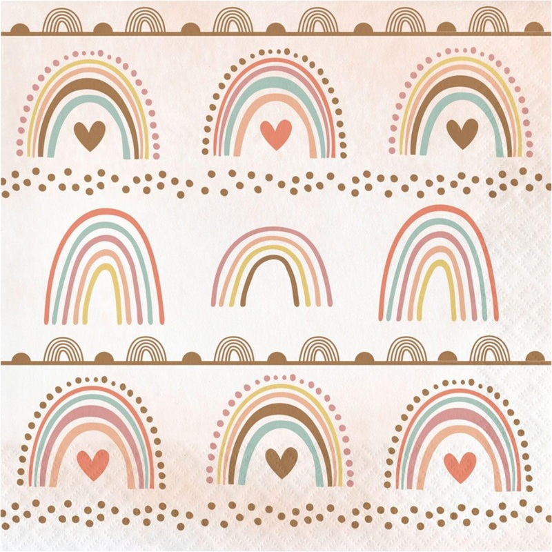 Boho Rainbow Lunch Napkins, 16Count