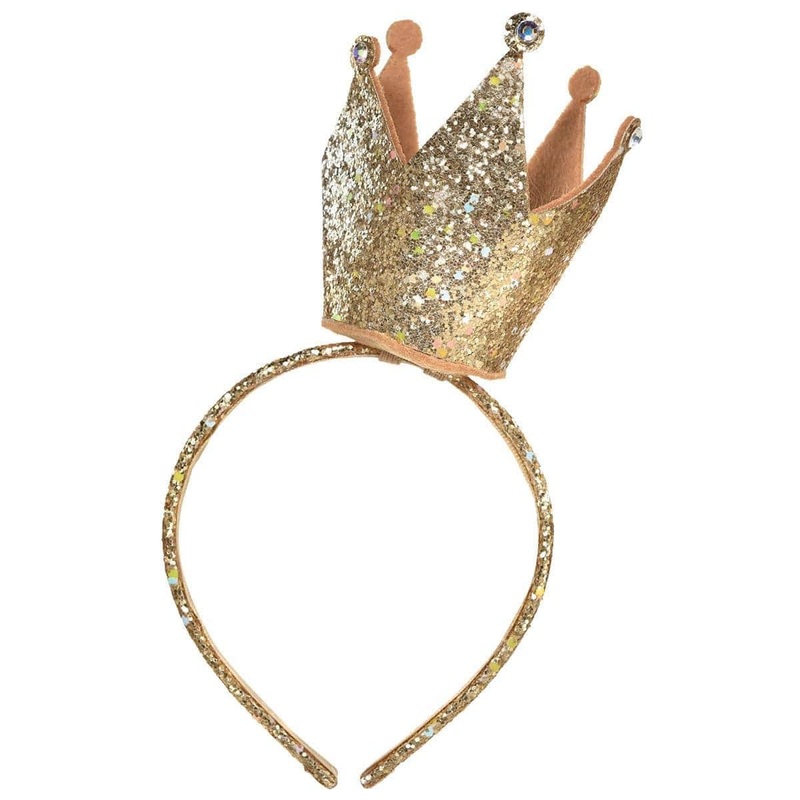 Gold Crown Headband with Glitters
