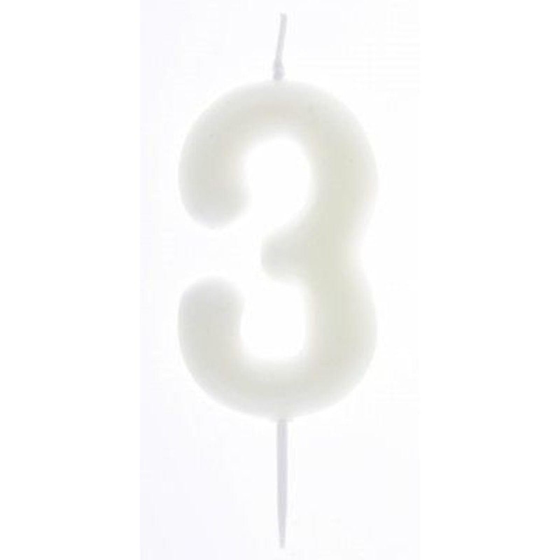 Number 3 Birthday Candle, Phosphorescent