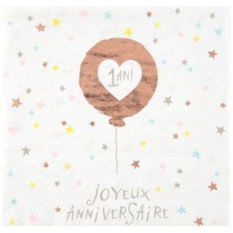 Pastel 1st Birthday Lunch Napkins, 20Count