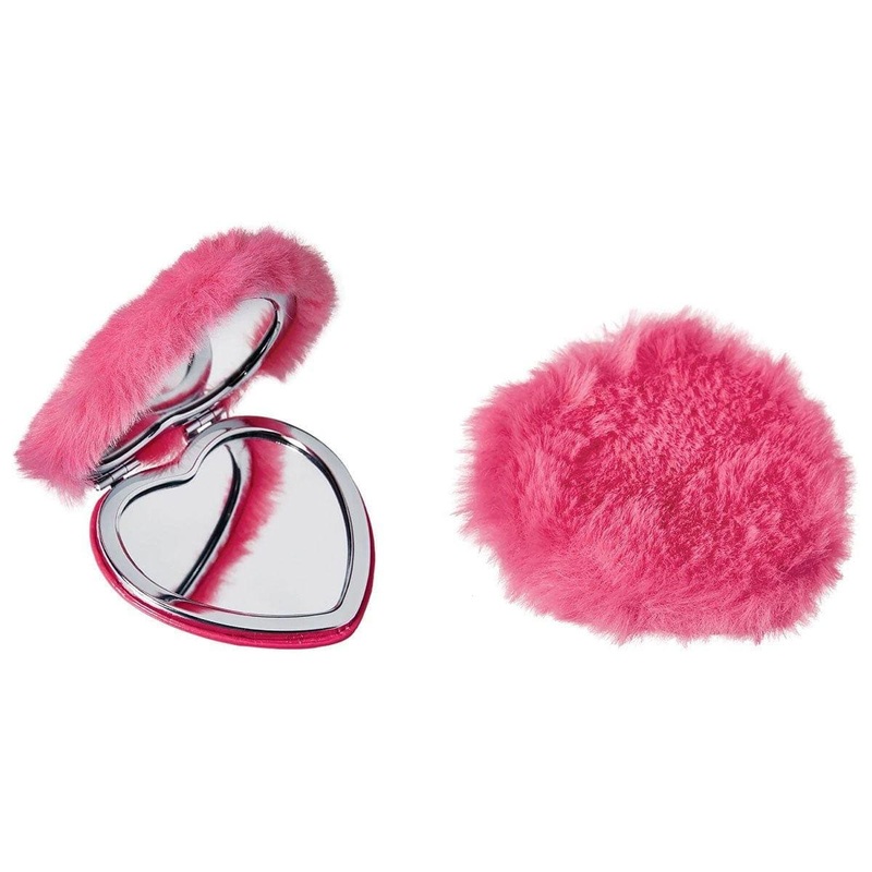 Pink Fur Compact Mirror