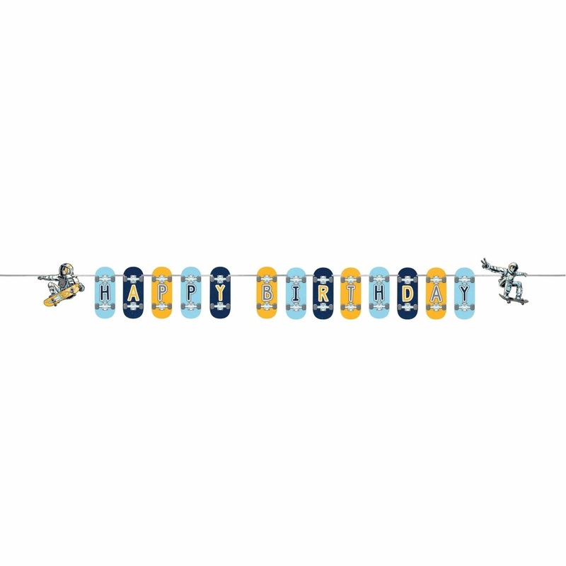 Space Skateboard "Happy Birthday" Banner