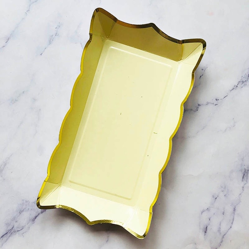 Yellow Rectangular Trays, 9 Inches, 4 Count