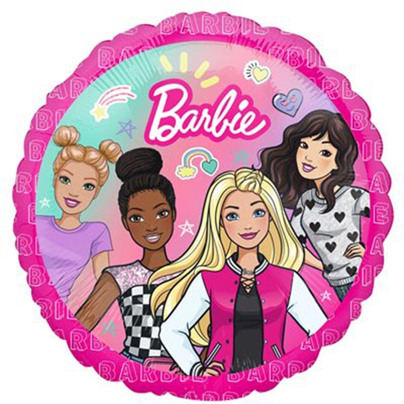 Barbie Foil Balloon, 18 in, Round, Pink