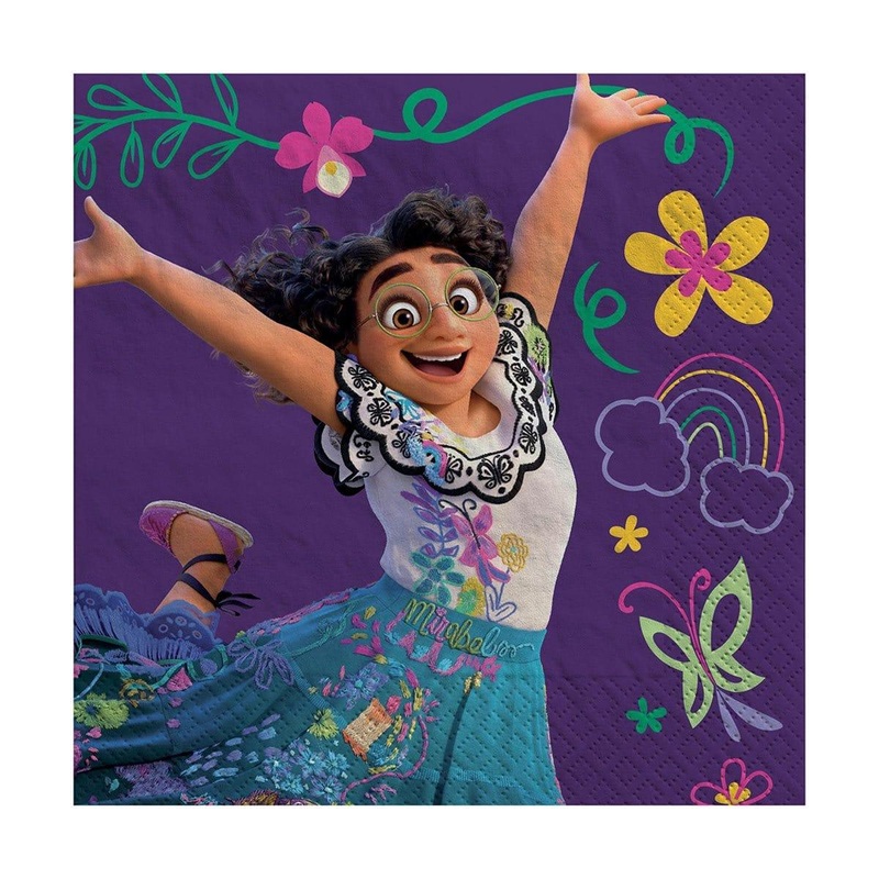 Disney Encanto Birthday Party Small Beverage Napkins, 16 Count