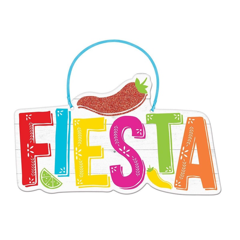 Fiesta Hanging Sign, 7"x11.5", Multicolour