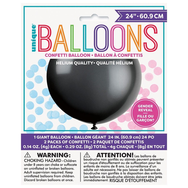 Gender Reveal Giant Latex Balloon, 24in, Black