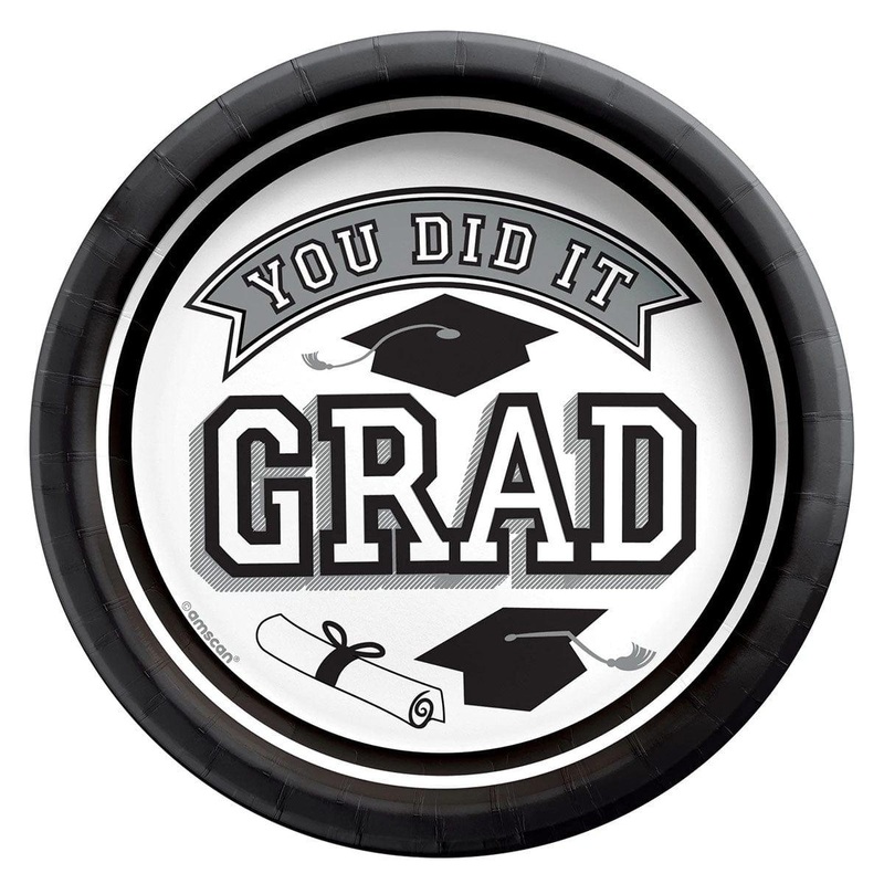 Graduation "Congrats Grad" Dinner Paper Plates, 7 in