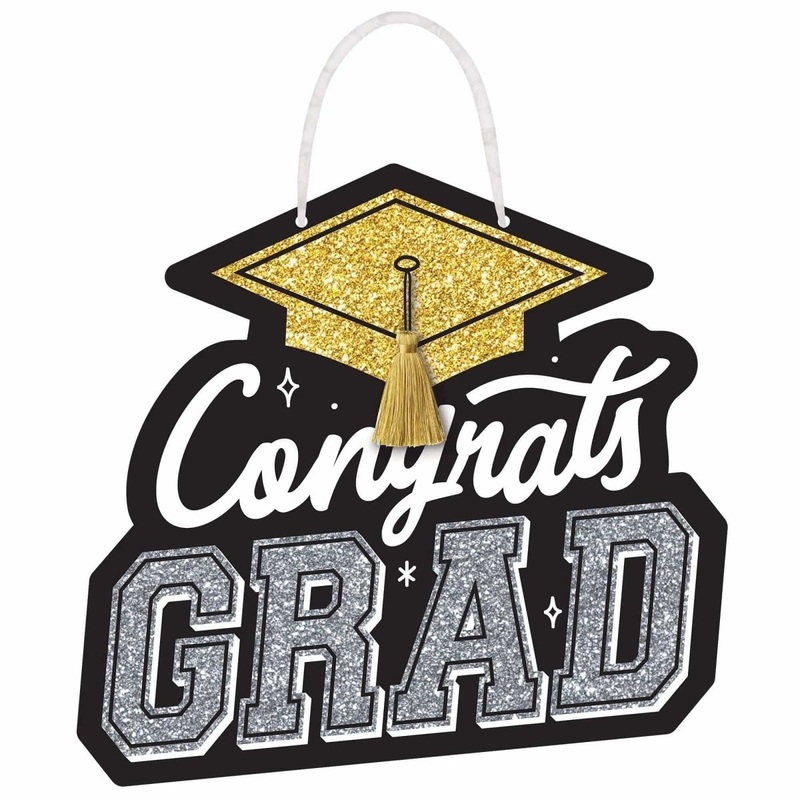 Graduation Hanging Sign "Congrats Grad"
