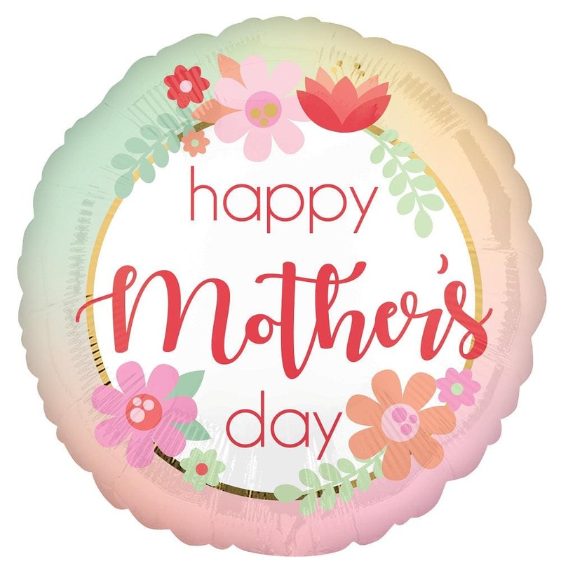 "Happy Mother's Day" Foil Balloon, 18in, Floral