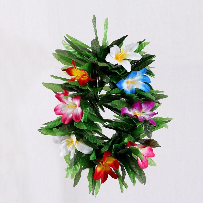 Honolulu Flower Headband with Leaves, Multicolour
