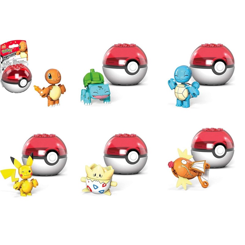 Mega Construx Pokmon, Pok Ball with Pokemon, Assortment, 1 Count