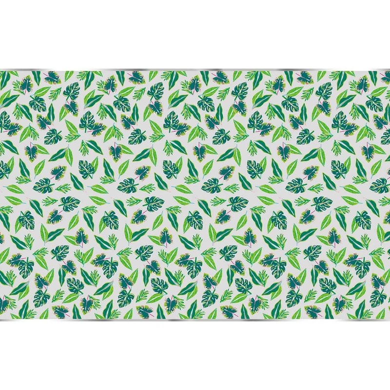 Tropical Leaves Plastic Table Cover, 54"x84''