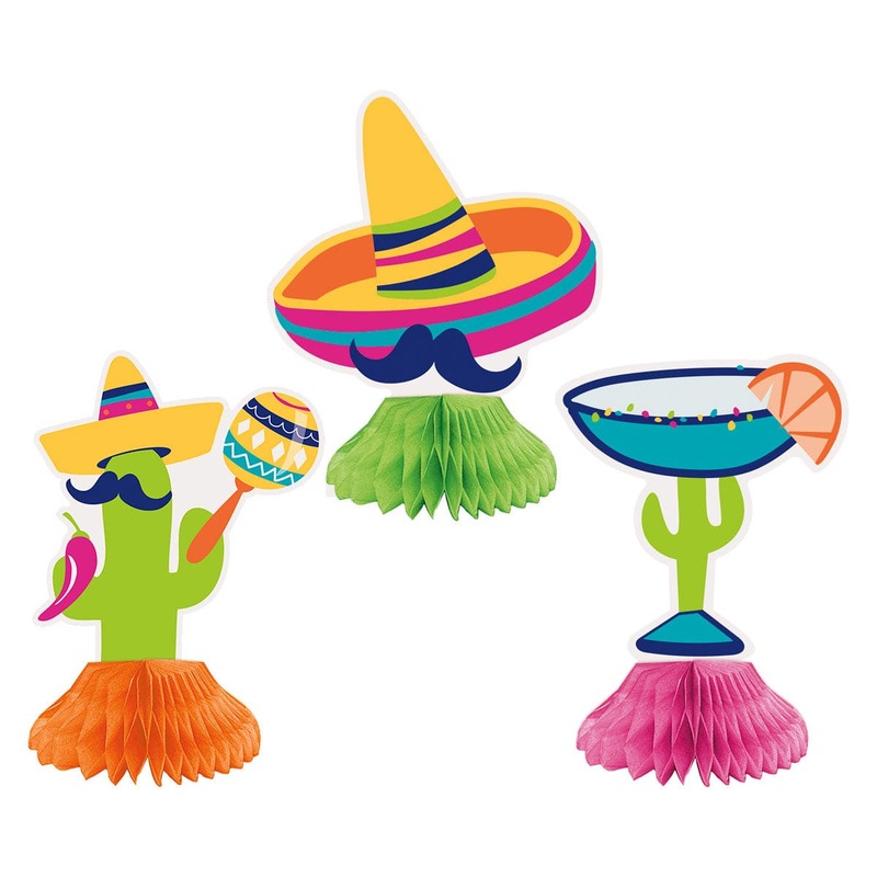 Boho Fiesta Mini Honeycomb Centrepieces, 3Count