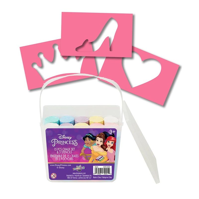Disney Princess Washable Sidewalk Chalk Bucket with Stencils