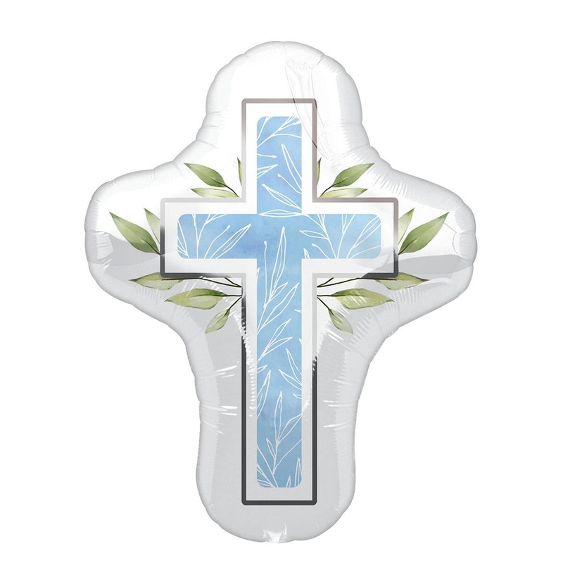 First Communion Supershape Foil Balloon, 28in, Blue