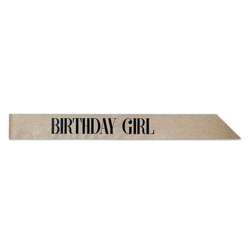 Glitter Sash, "Birthday Girl", Gold