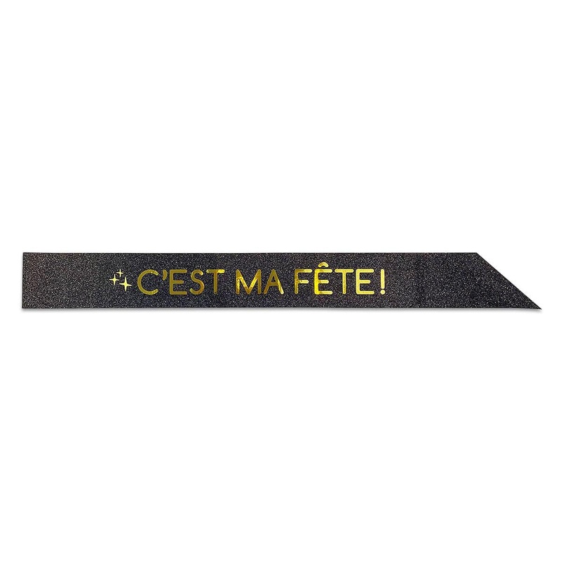 Glitter Sash, ''C'est ma fte!'', Black