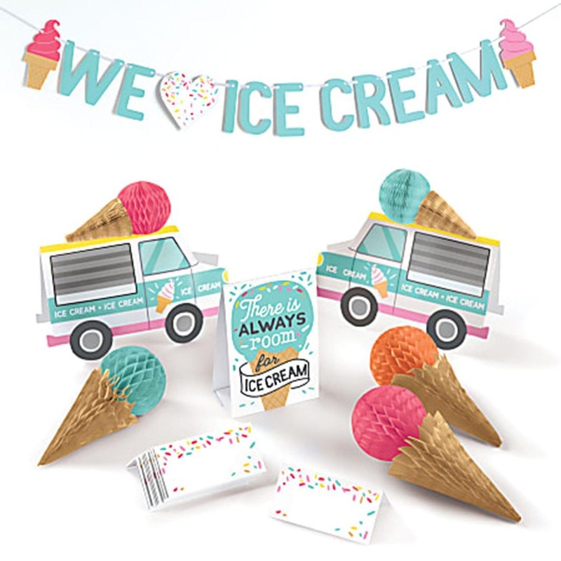 Ice Cream Party Table Decorating Kit