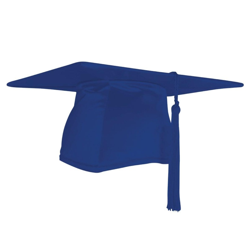 Royal Blue Graduation Hat with Tassel for Adults