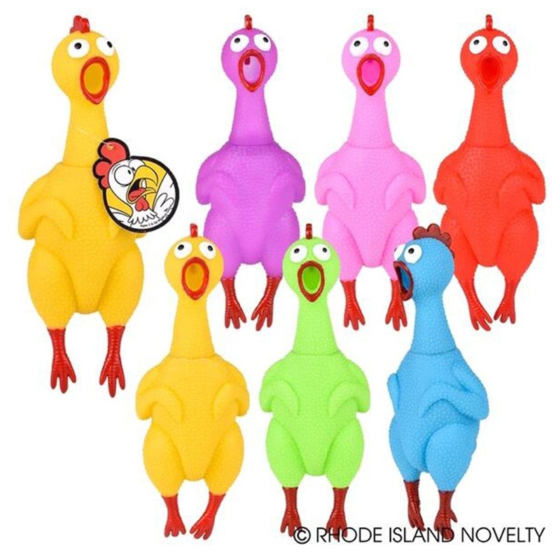 Rubber Sound Chicken, 9.5in, Assortment, 1Count