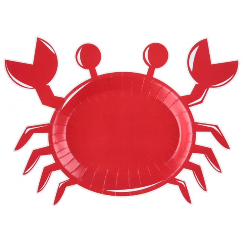 Seaside Crab Dinner Paper Plates, 10in, Red, 10Count