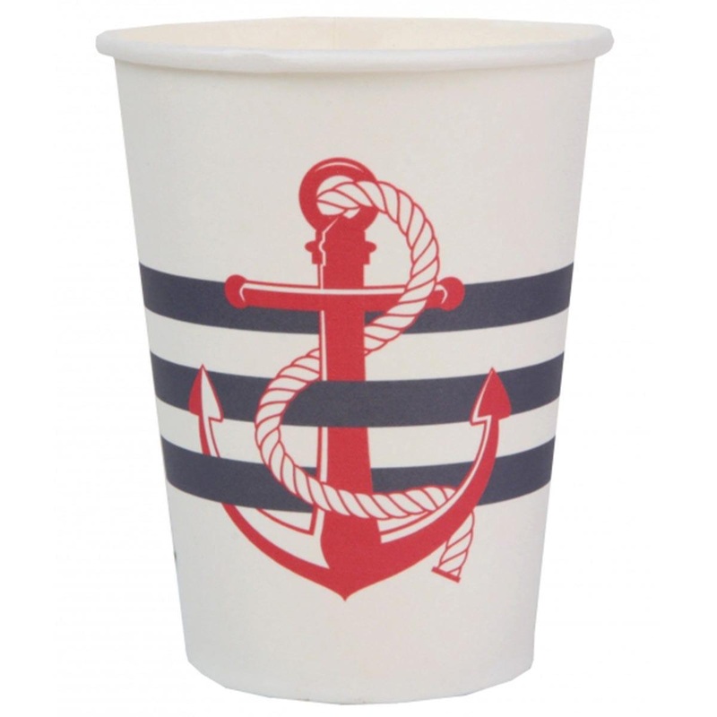 Seaside Paper Cups, Boat Anchor, 10Count