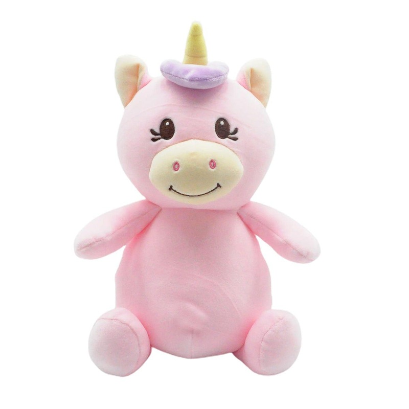 Smoochy Sitting Unicorn Plush, 12in, Pink