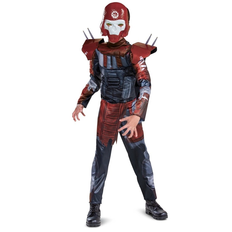 Apex Legends Revenant Classic Muscle Costume for Kids, Red and Grey Jumpsuit M