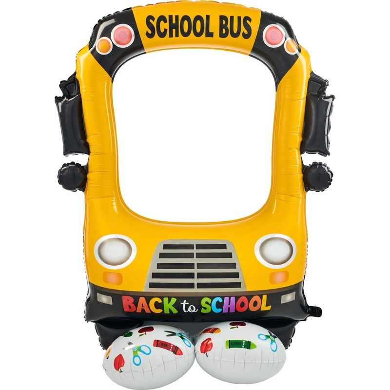 Back to School School Bus Airloonz Air-Filled Selfie Balloon, 41 x 56 Inches