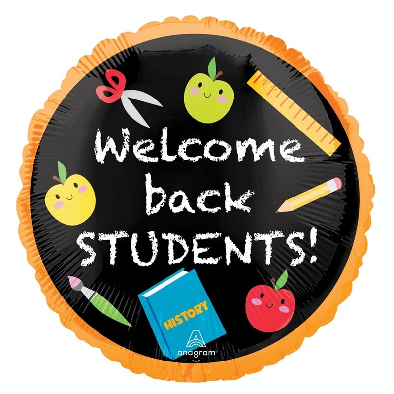 Back to School "Welcome Back Students" Foil Balloon, 18 Inches