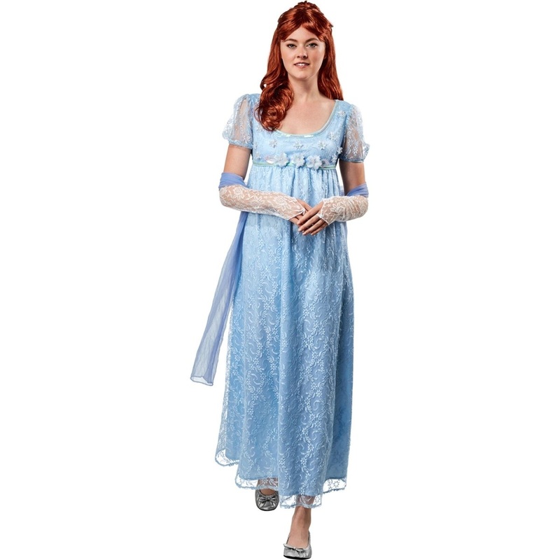 Bridgerton Blue Lace Dress Costume for Adults S