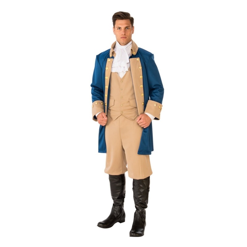Bridgerton Patriotic Costume for Adults, Blue and Beige Jacket STD